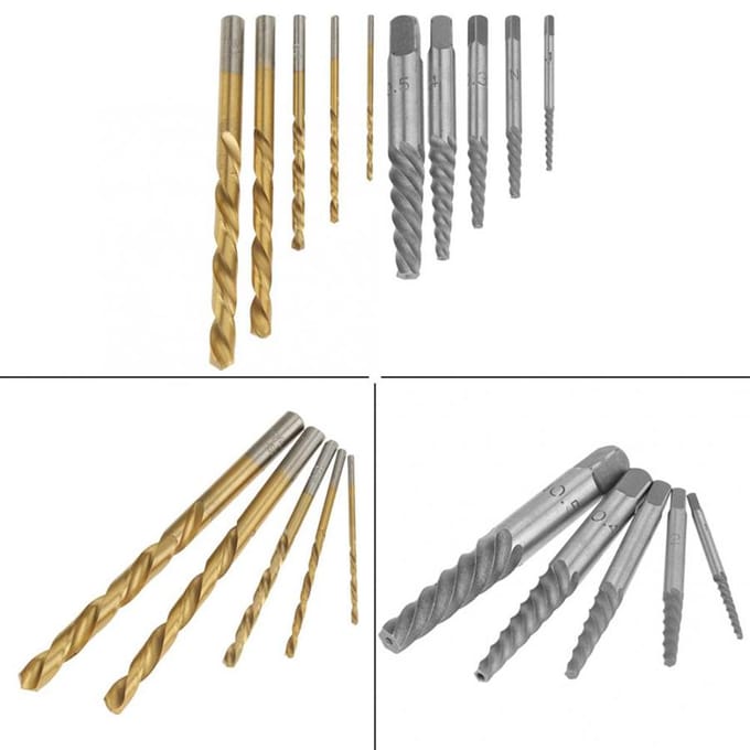 10-delige schroefuitdraaierset en linkse kobalt boorset boutverwijderaar Easy Out kit