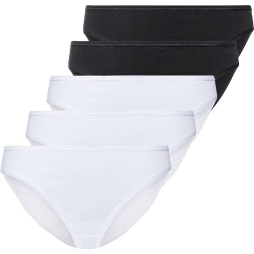 ESMARA 5 dames slips (Zwart/wit, XL (48/50))