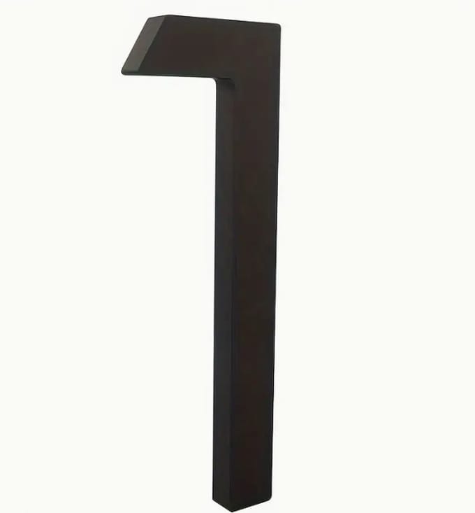 Huisnummer 1 zwart - groot 15cm - huisnummer mat zwart