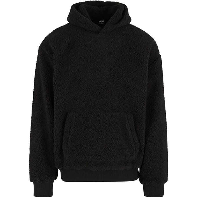 Urban Classics - Oversized Teddy Hoodie/trui - S - Zwart