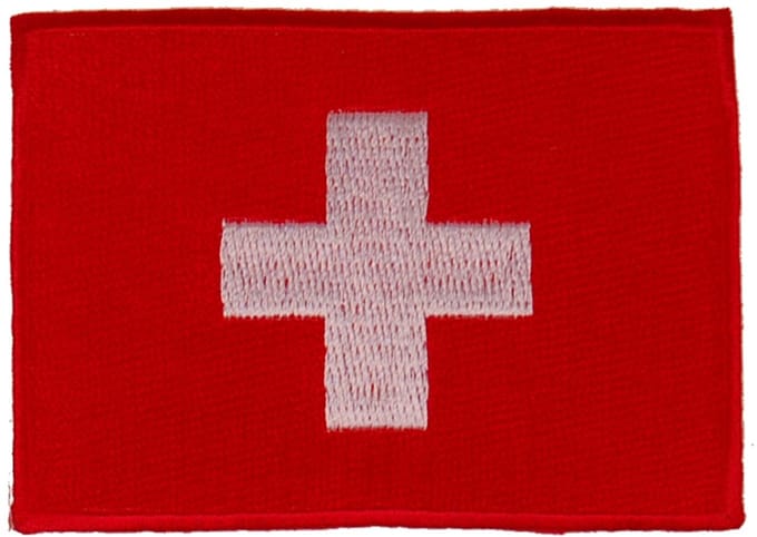 Strijkapplicatie/Patch - Vlag Zwitserland - 8x6cm