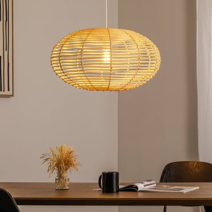 Nowodvorski Lighting Hanglamp RATTAN, Ø 60 cm, naturelbruin, rotan, E27