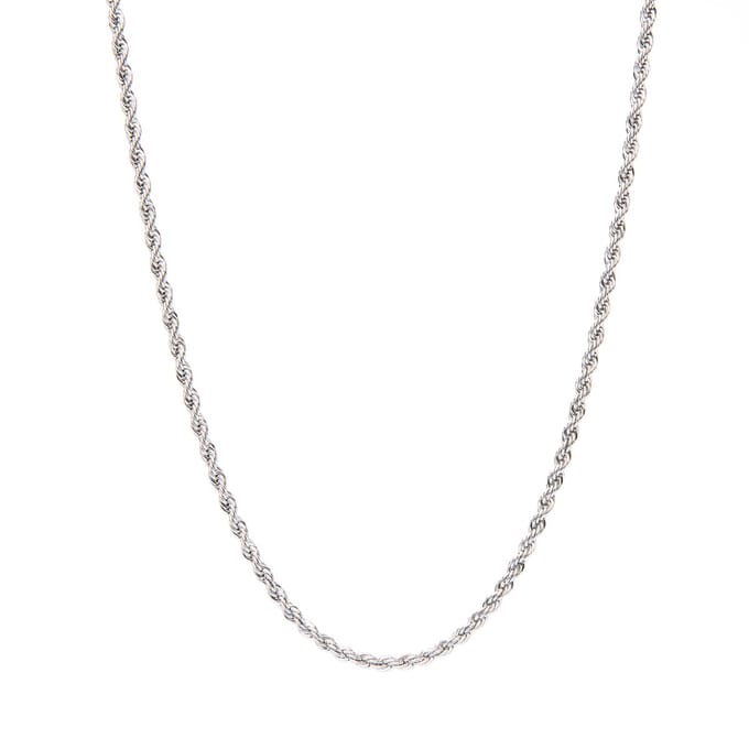 Marenca Zilveren Touw Schakel Heren Ketting (60cm)