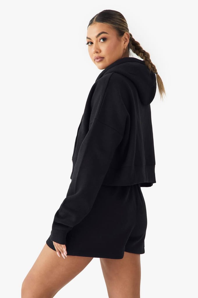 Dames Dsgn Studio Contrast Trekkoord Sweat Short | Black | Maat: Small