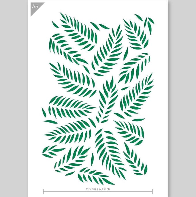 QBIX Palmbladeren Sjabloon A5 Formaat Kunststof - Uitsnede 11cm breed