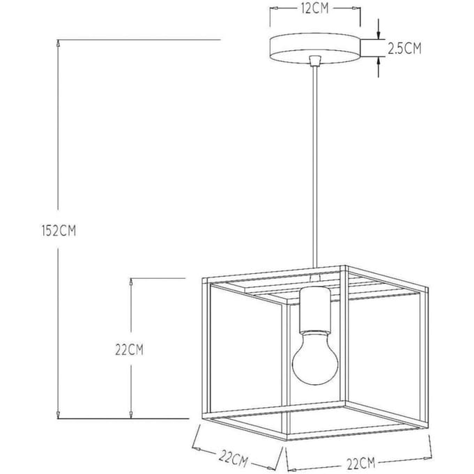 Lucide Ruben hanglamp, zwart, metaal, 1-lamp