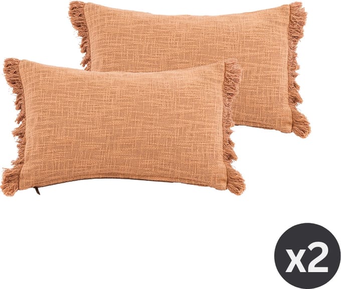 Kussen (gevuld) COTTON SLUB SOLID, SET/2, 30x50cm, indian tan