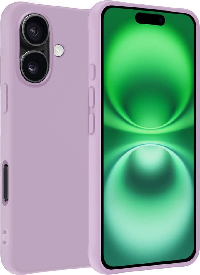 Hoesje Geschikt voor Apple iPhone 16 - Sterk & Shockproof - Hoes Cover - Siliconen Case - Lila