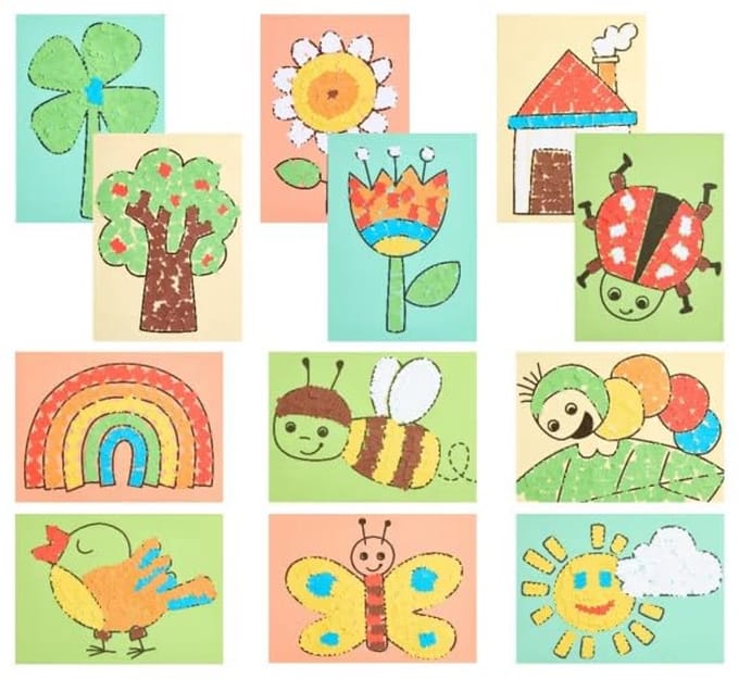 Haba knutselset lenteafbeeldingen - creatieve lijmset voor kinderen.