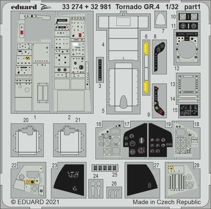 Eduard Modelbouwdecoratie - 32981 Tornado GR.4 interior for Photo-etch
