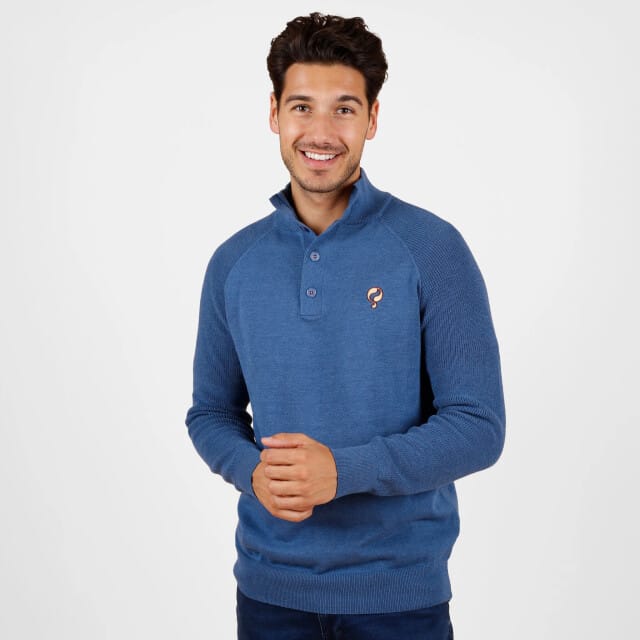 Heren Trui Oldehove – Denimblauw Melange