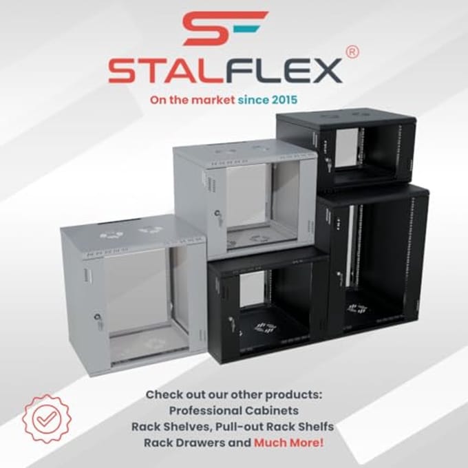 Wandbeugel netwerkkast 19 inch 2U/4U 330 mm - staal serverrek voor computer- en netwerkapparatuur