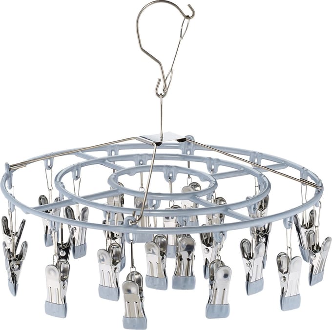 droogcarrousel - met 24 knijpes - rond - sokkendroger - 29 x 33,5 cm