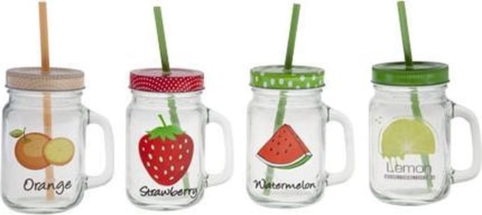 Cosy & Trendy Bokaal D8xh13cm-45cl Met Rietje 4 Types
