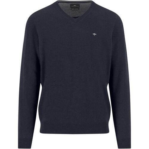 Fynch-Hatton Trui V-Neck Merino Cashmere Navy / male