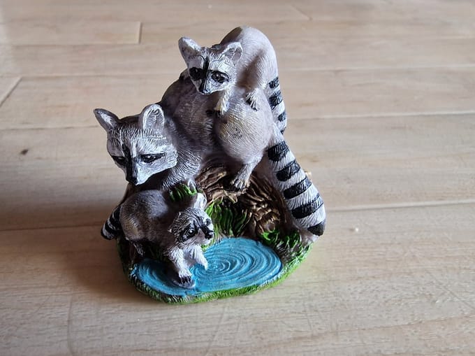 Wasberen familie poly, 8 x 5 x 7 cm