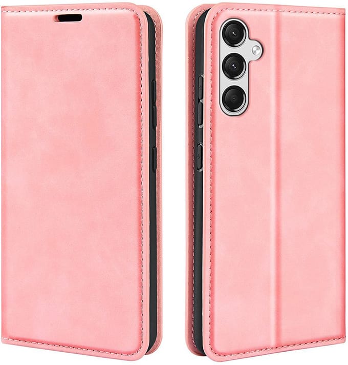 MobyDefend Hoesje - Geschikt voor Samsung Galaxy A25 - Luxe Wallet Bookcase (Magnetische Sluiting) - Roze