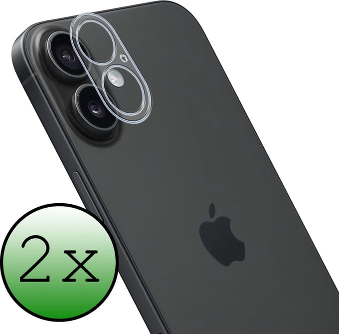 Camera Lens Protector - 2 Stuks Geschikt voor Apple iPhone 16 - Camera Screenprotector Beschermglas - Gehard Glas - Tempered Glass - Screen Protector