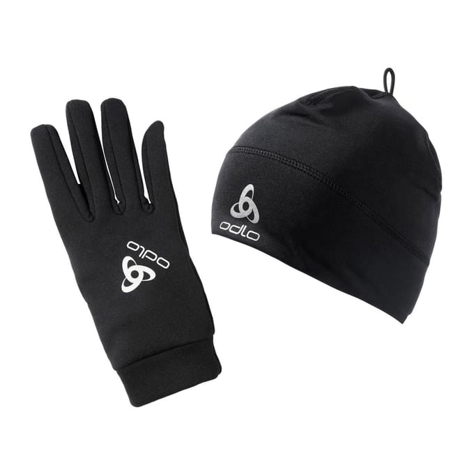 Odlo Polyknit Handschoenen en Muts Set - Zwart - Maat M