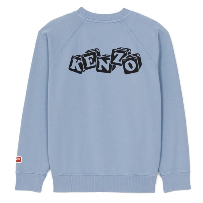 Kenzo Boke Boy Flower Grafisch lichtblauw sweatshirt