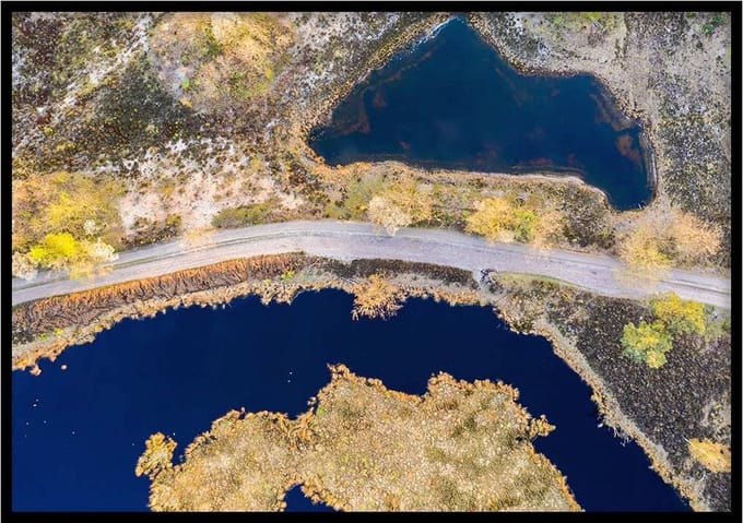 Poster Drone Hatertse Vennen - 50x70 -  Natuur Poster – WALLLL
