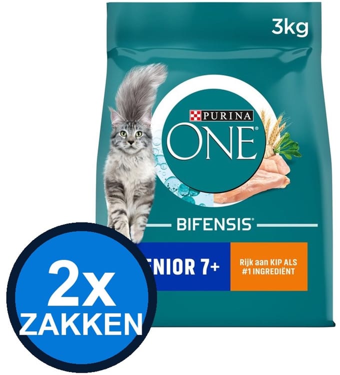 2x Purina One - Senior Kip - Kattenvoer Droogvoer - 3 kg