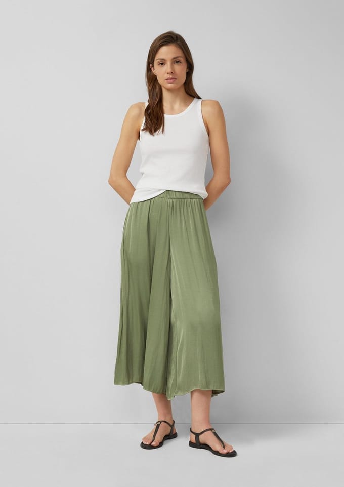 s.Oliver - female - Culottes met extra wijde pijpen van gekreukt satijn