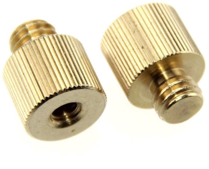ZEYNOMAX - Schroefdraadadapter 1/4-20 naar 3/8-16 - 2 Pack - Messing - Universeel geschikt voor statieven - Hoogwaardige aansluiting - Compact formaat