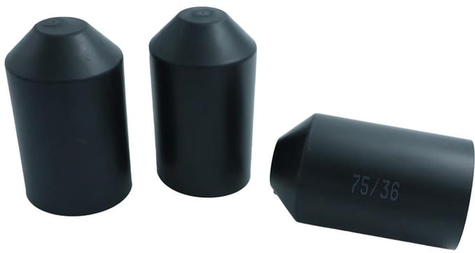 PRO-TIE® - Krimpkous Eindkap Einddop met Lijm 75-36 mm Zwart UV bestendig - PRO-TIE
