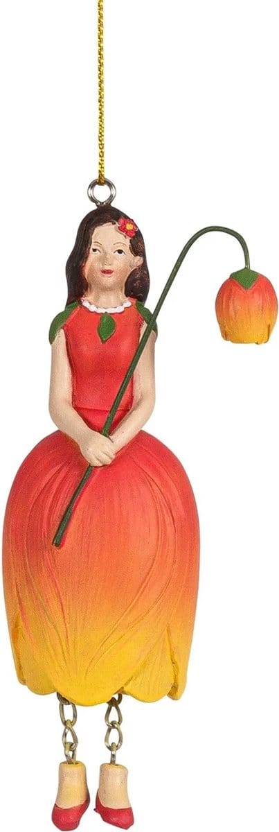 Bloemenmeisje hangend "Tulp rood/oranje"