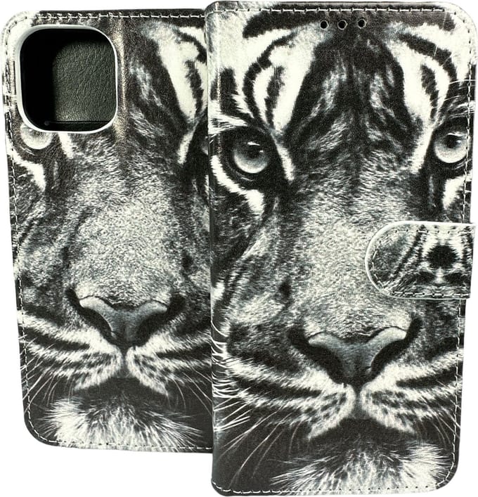 Portemonnee Book Case Hoesje Geschikt voor: iPhone 14 - Tiger Print