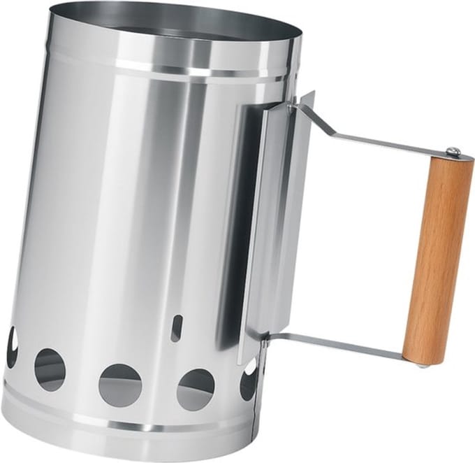 BBQ starter - Houtskoolstarter - Brikettenstarter metaal - ø17 x 27 cm