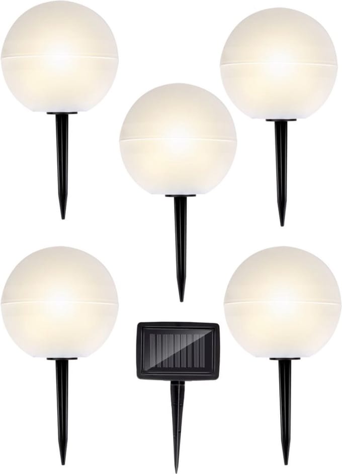 Grundig Lichtbollen voor Buiten - Met Steker - LED - Opladen met Zonne-energie - Wit