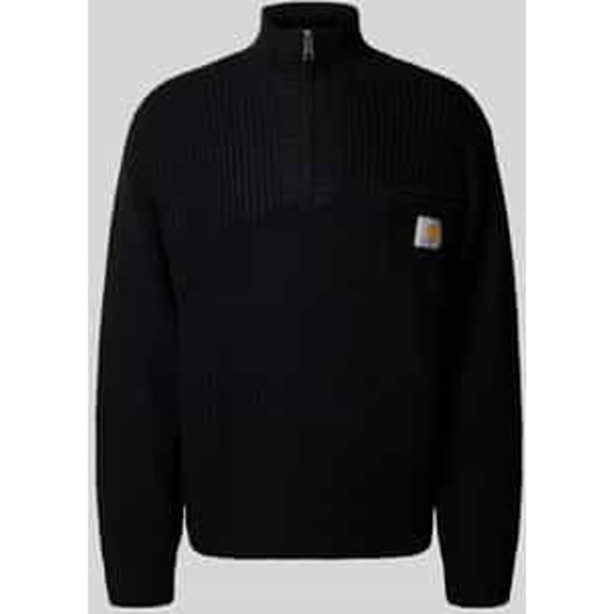 Gebreide pulllover met opstaande kraag en ritssluiting