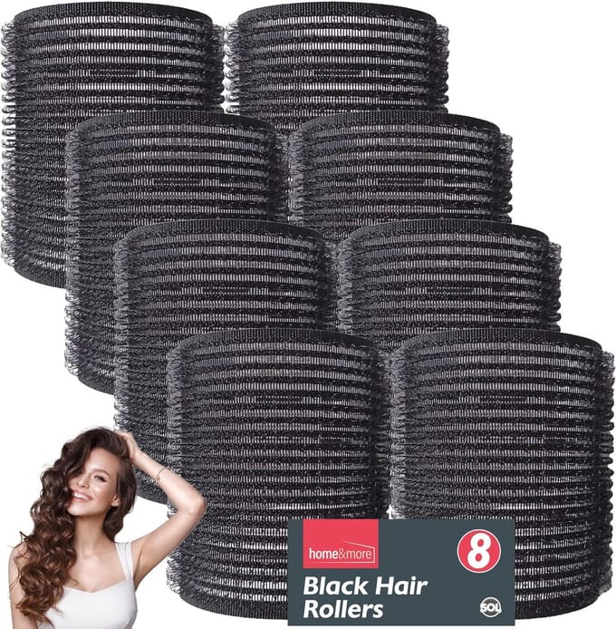 Haarrollers Zelfvast - Krulspelden Volume - Haar Stijlen - Verminder Warmteschade - 8 Stuks - Zwart