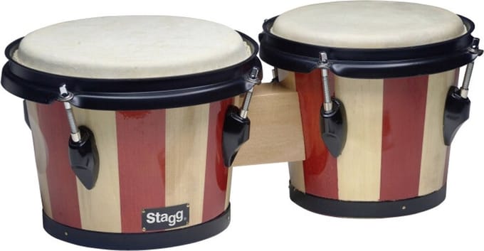 Stagg BW-100-DT : 7,5" en 6,5" traditionele houten bongo's met two-tone finish
