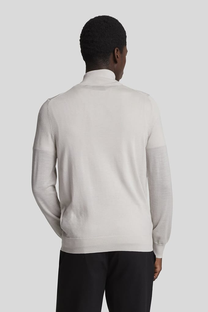Lyle & Scott Tonal Eagle Merino Quarter Zip Jumper Cove Taglia: S | Maglioni a maglia Outlet | Uomo