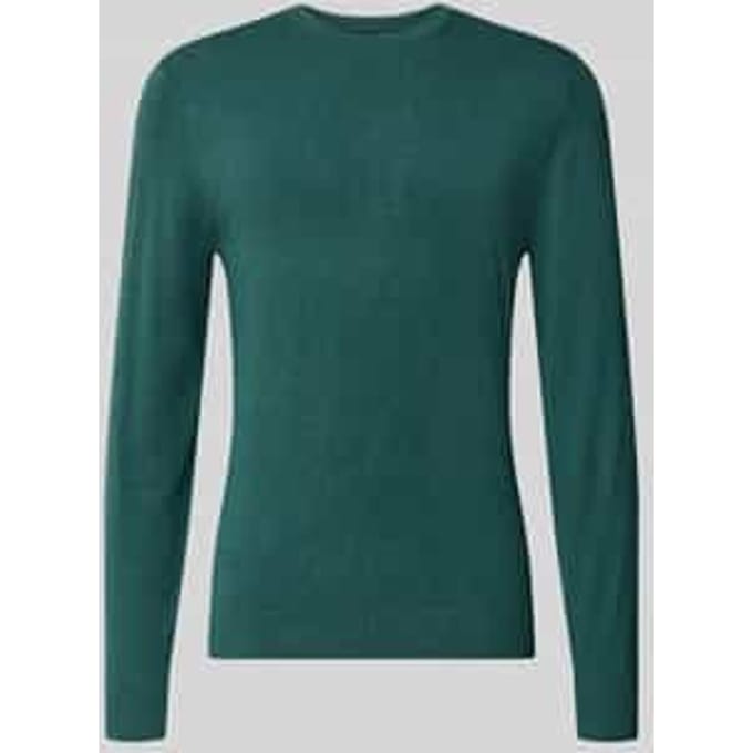 Gebreide pullover met geribde ronde hals