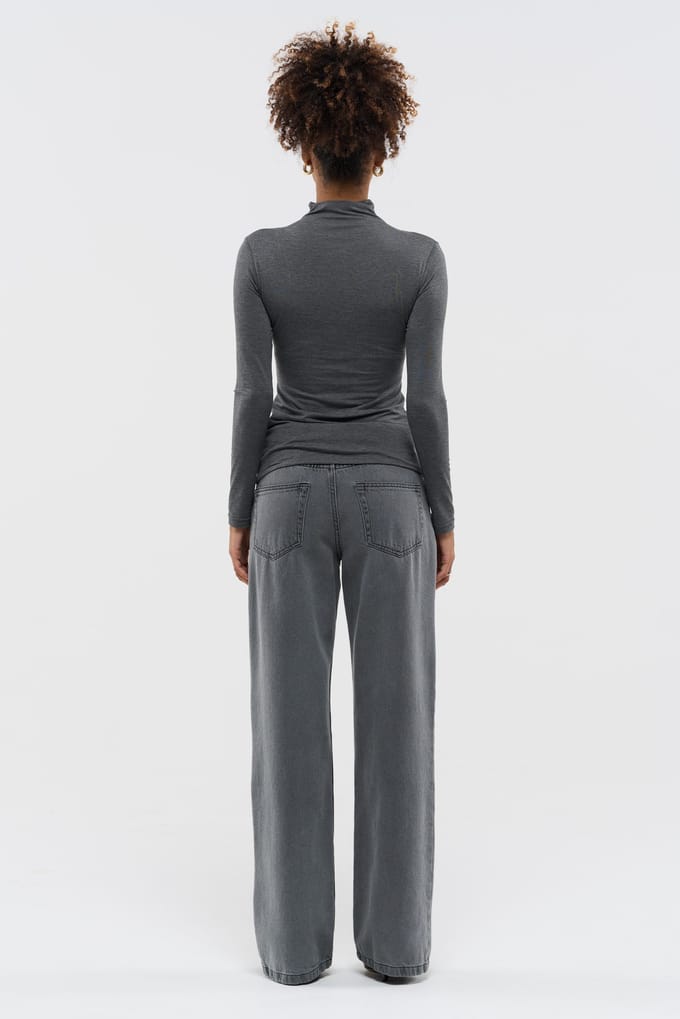 BENU Grijze blouse met plooien en col