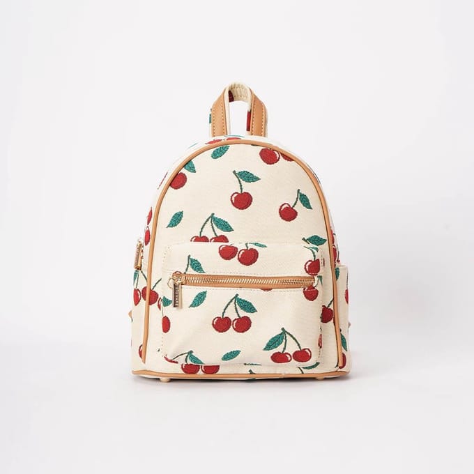 Daypack - Rugtas - Cherry - Kersen - Cremekleurige achtergrond