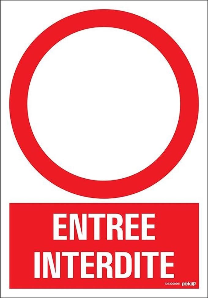 Pickup bord panneau 23x33 cm Combi - Entree interdite