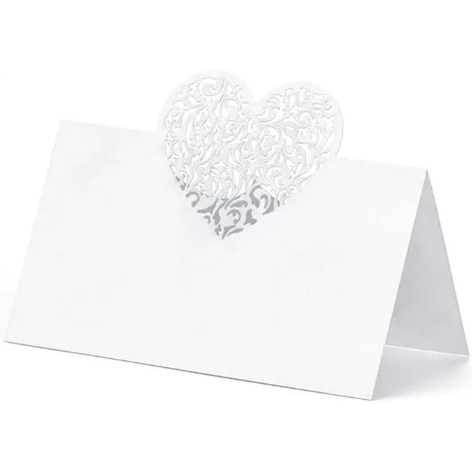 Partydeco Plaatskaartjes hart - 10 stuks