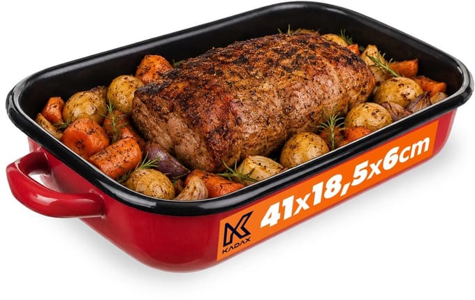 Beleo 3.4L geëmailleerde braadpan rood
