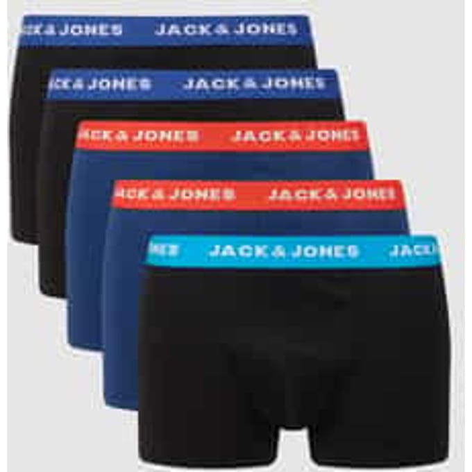 Jack & Jones Heren boxershorts trunks jaclee 5-pack blauw/zwart