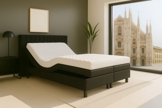 Boxspring Milano Elektrisch verstelbaar 140x200 cm Zwart