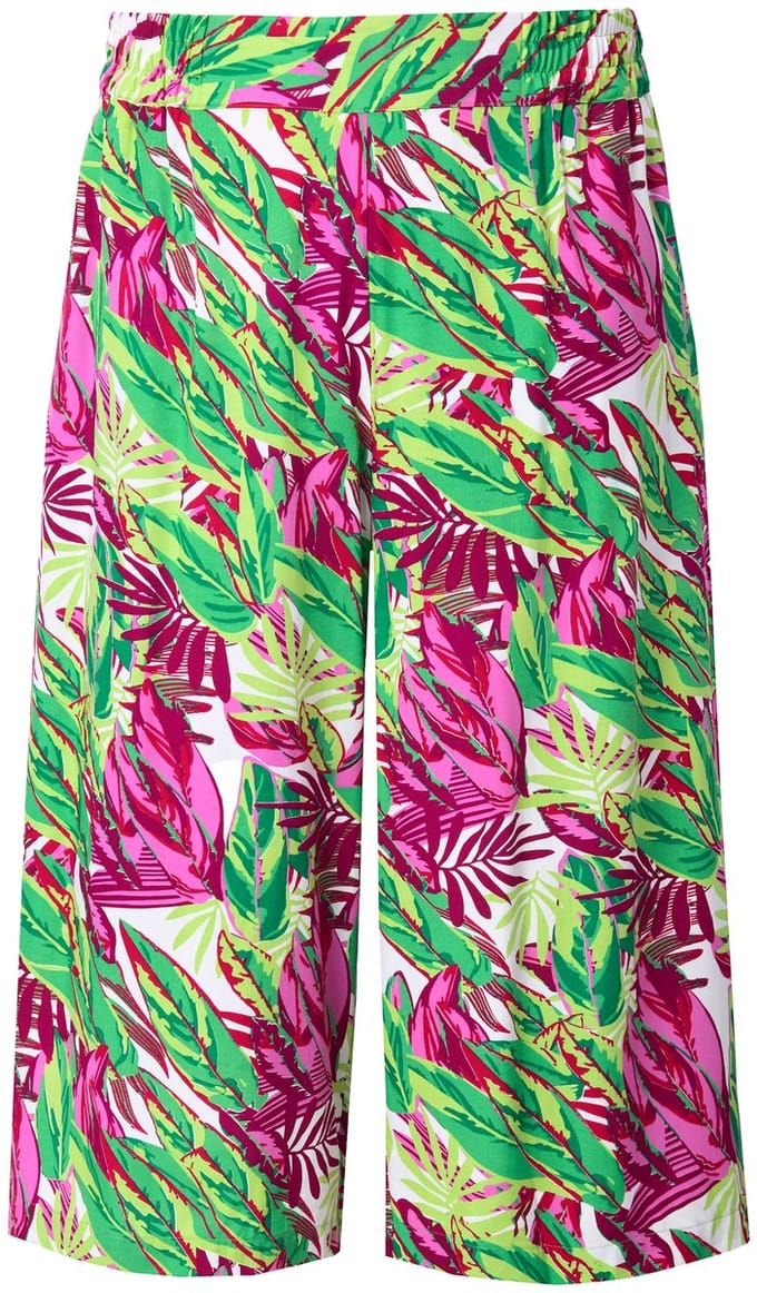 Studio Untold - Dames - Culotte wijde pijpen jungle-print - Smaragdgroen - Maat 48