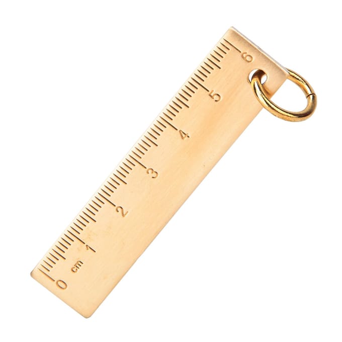 6cm Lengte 3mm Dikte Mini Messing Liniaal Hangers Cadeau Kantoor Schoolbenodigdheden beige