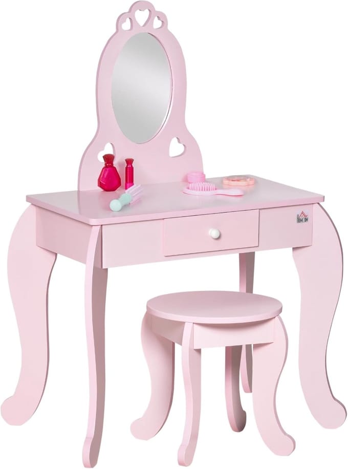 KAD® Make Up Tafel Kind - Kaptafel Kind - Make Up Tafel Kinderen - Roze - 36cm x 60cm x 88cm