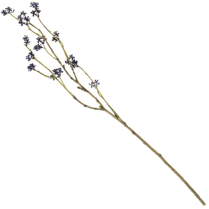 Kunsttak rijstbloem 56cm blauw