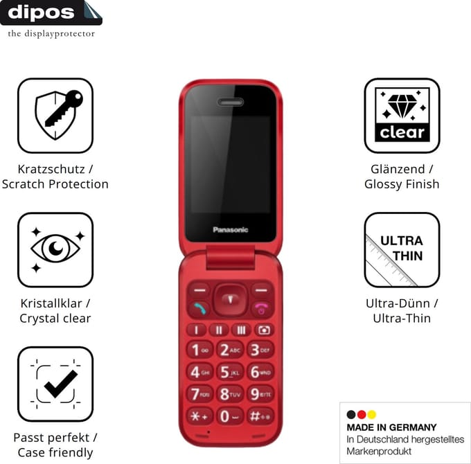 dipos – 4x Beschermfolie geschikt voor Panasonic KX-TF600 | Krasbestendige & heldere Screenprotector Ultra-Thin